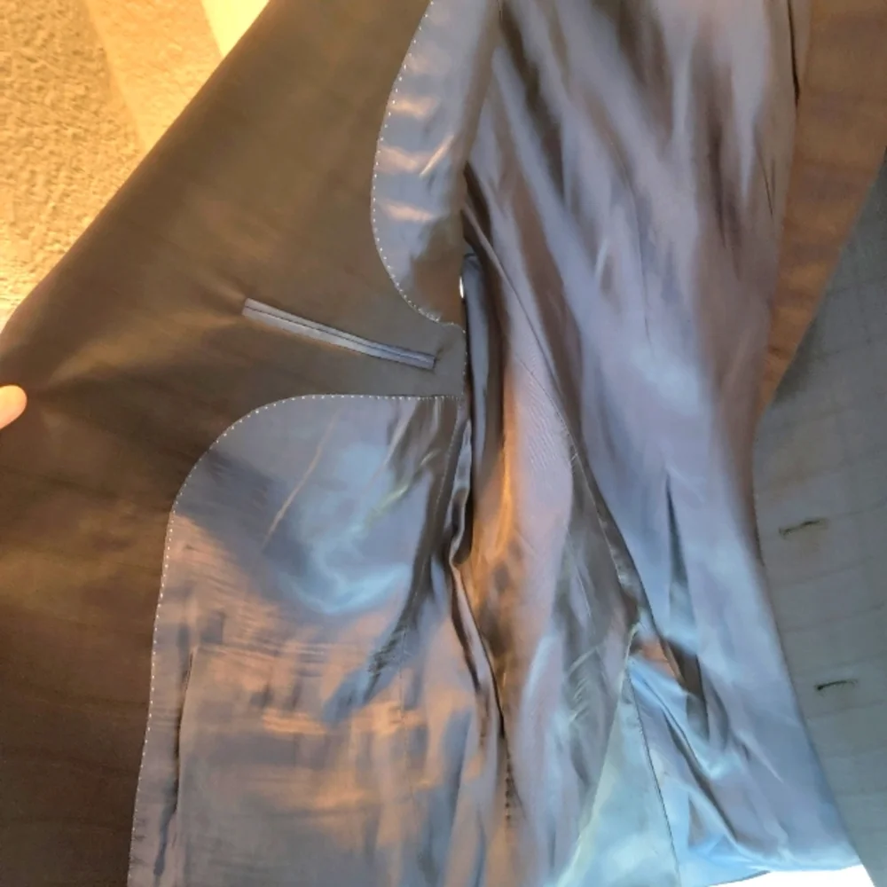 Hart Schaffner Marx Blue Windowpane Sport Coat Blazer 46R‎